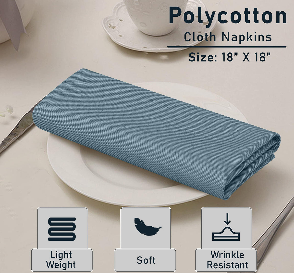 Ruvanti napkins stitch corners 18x18 emphasizes secure seams and long-lasting use.