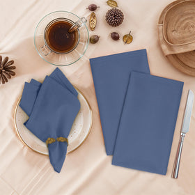 Ruvanti wedding napkins in Bijou Blue on a formal table setting