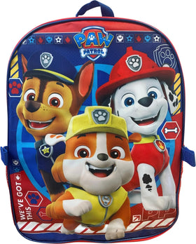 Ruz Paw Patrol large main compartment fits notebooks and folders.
