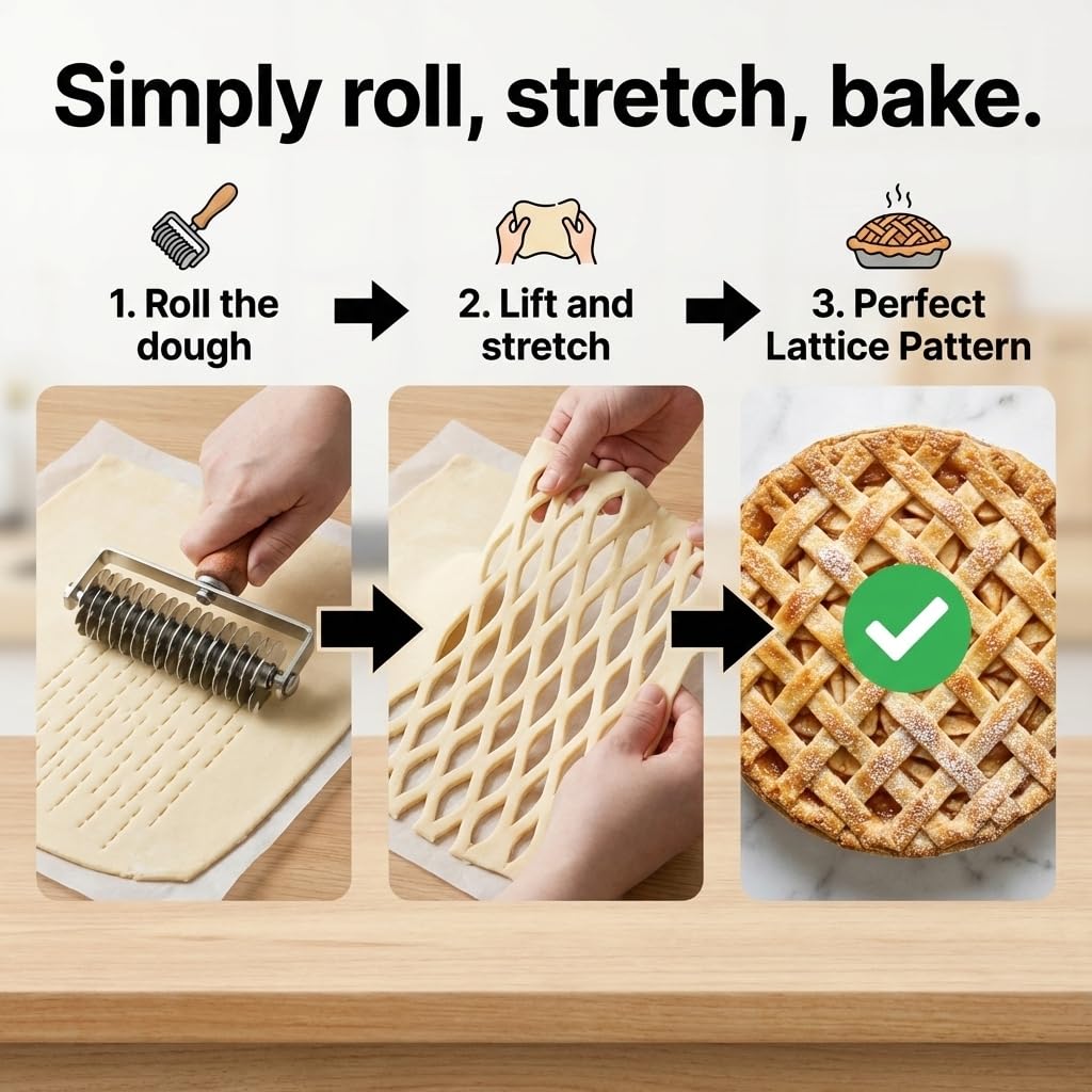 RWIXR lattice pastry cutter on beef wellington crust adds elegant lattice detail