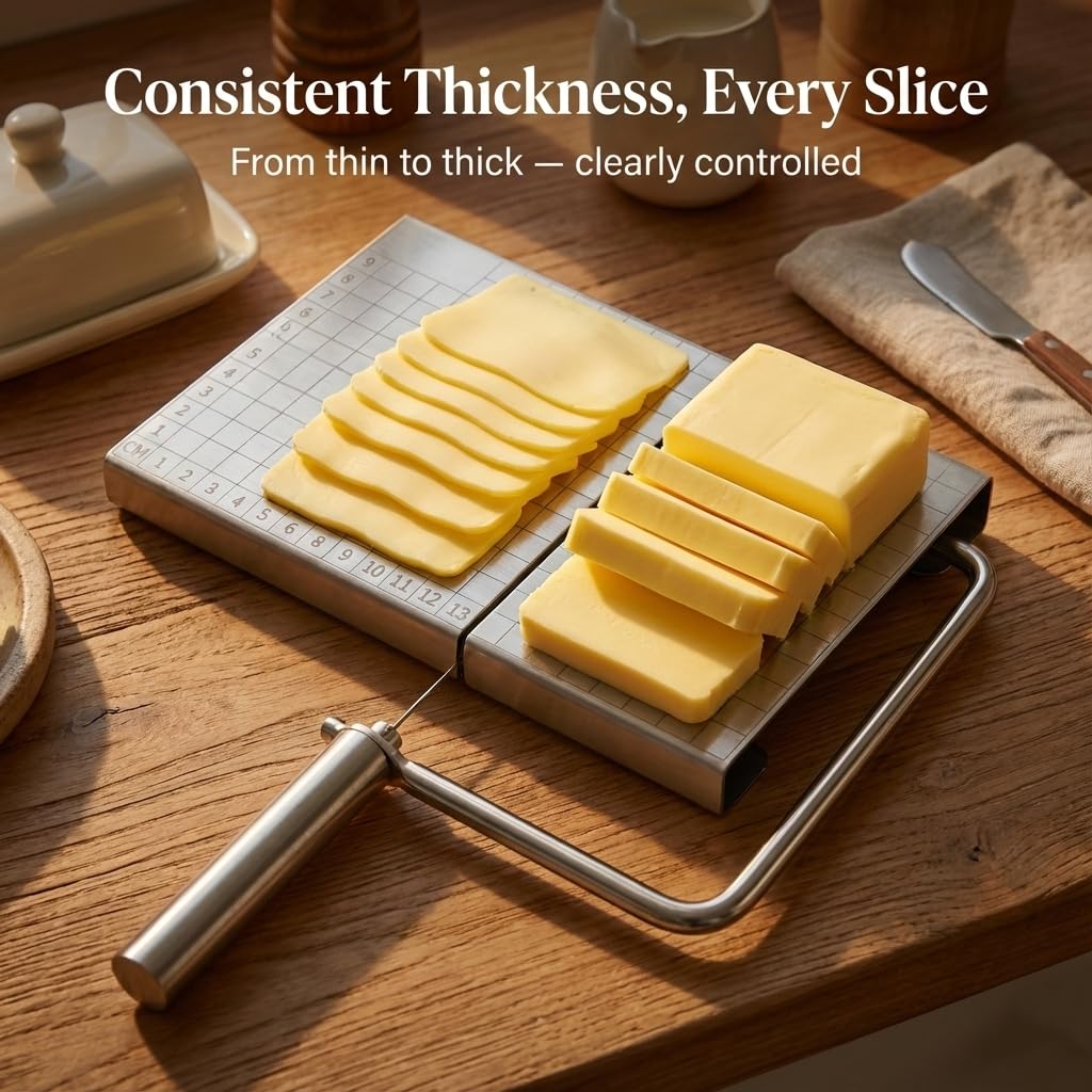 RWIXR stable base supports firm cheeses during slicing