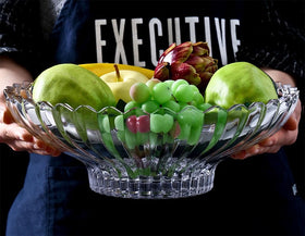 Rxcvkmw glass fruit bowl on kitchen counter suitable for everyday use.