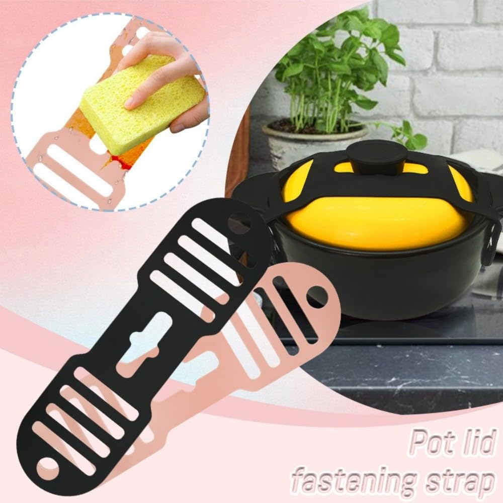 Rxuiael heat-resistant silicone strap endures high temperatures for safe lid handling.