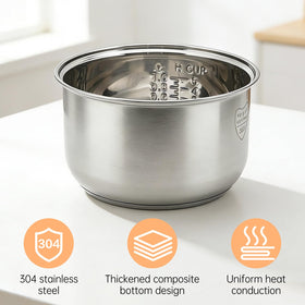 RXZHZYM stainless steel inner pot for ARC-994SG ensures secure compatibility and reliable performance.