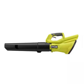 RYOBI 40V blower side view highlights ergonomic grip for comfortable extended use.