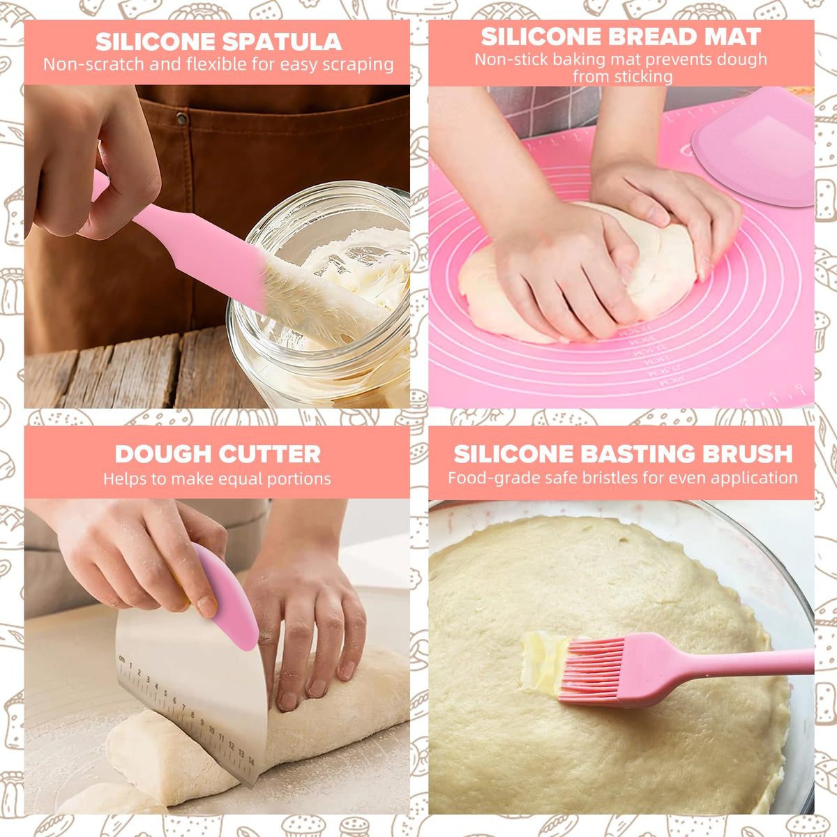 RYTOXILO silicone bread mat for non-stick prep and easy cleanup