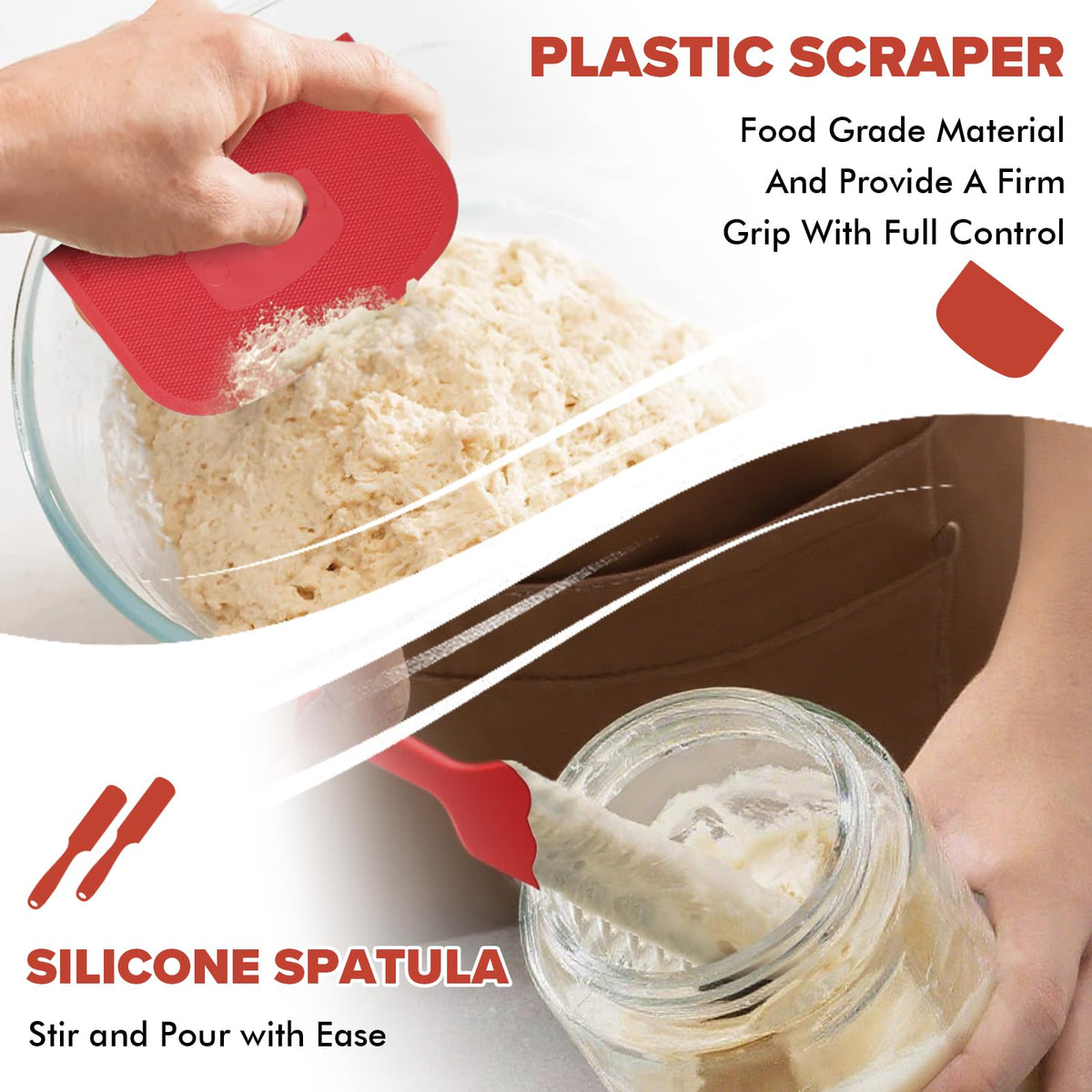RYTOXILO dough whisk and cleaning brush ease mixing and cleaning