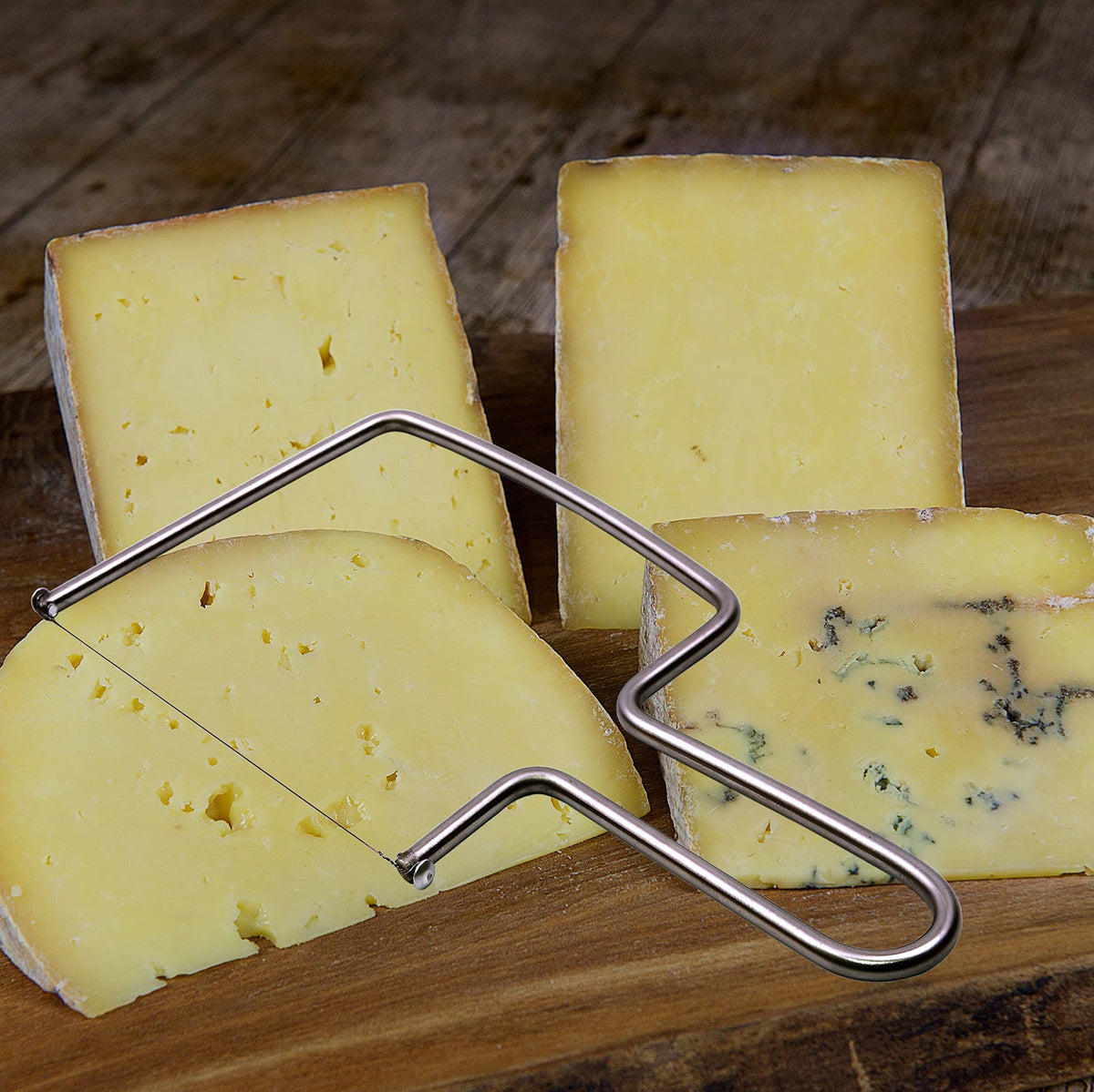 Aeon Design Cheese Slicer in stainless steel body for durable, long-lasting use.