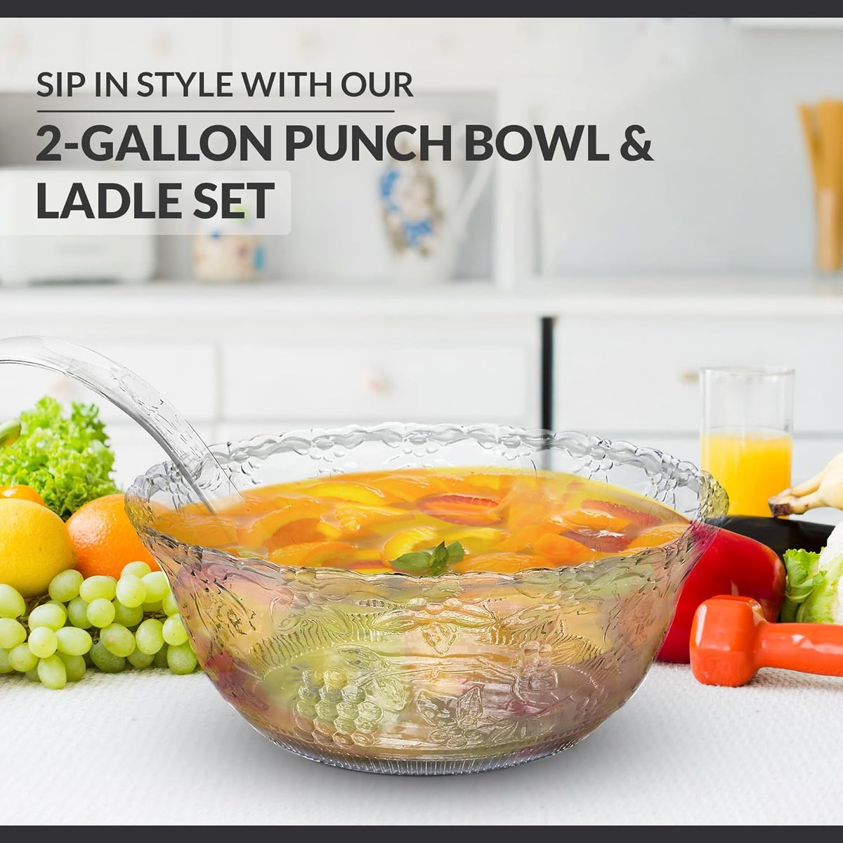 S.G Inc 2-gallon capacity, perfect for large parties and gatherings.