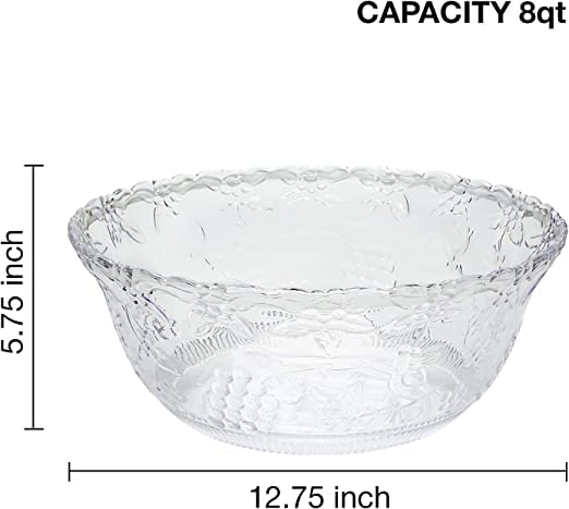 S.G Inc punch bowl ready for outdoor events with durable plastic.
