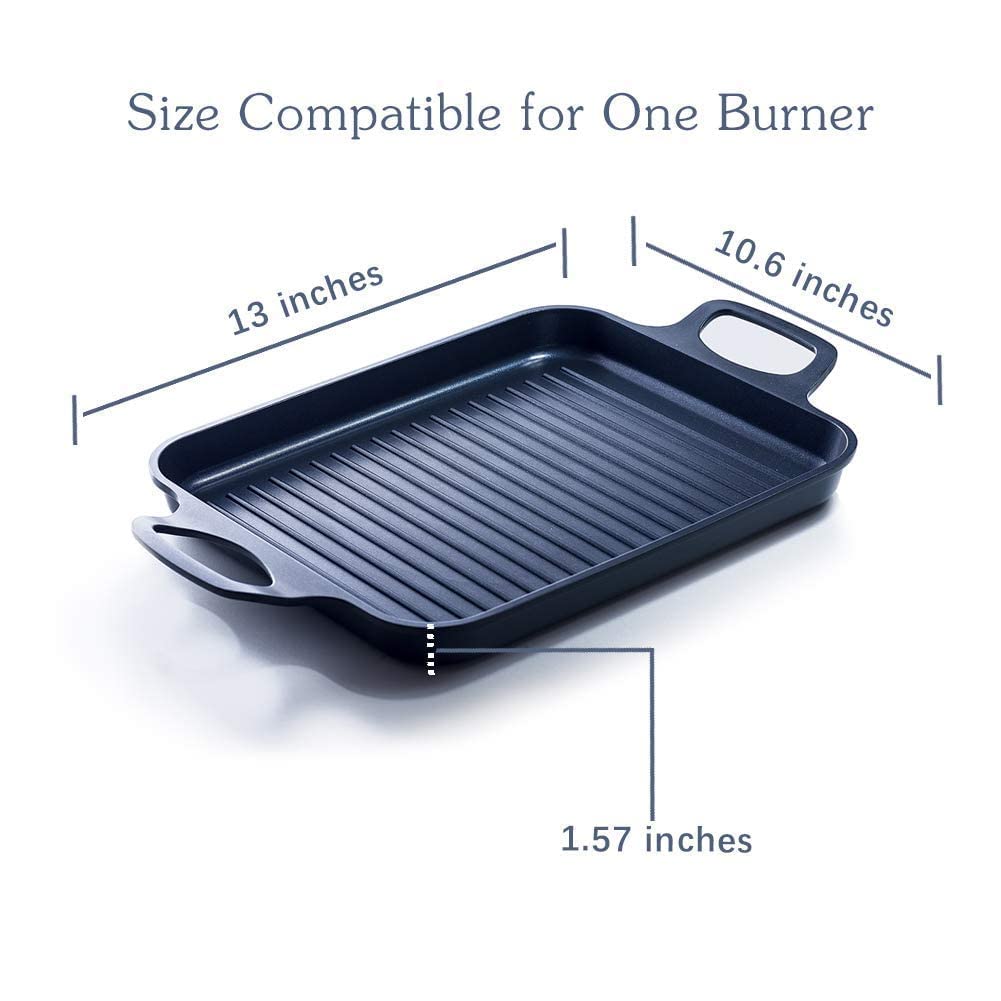 S·KITCHN oven-safe grill pan demonstrates versatility up to 450°F.