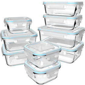 S SALIENT 18-piece rectangle 35oz glass container with airtight lid.