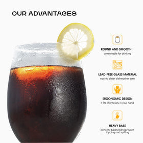 S SALIENT hand-blown wine glasses showcase artisanal craftsmanship.