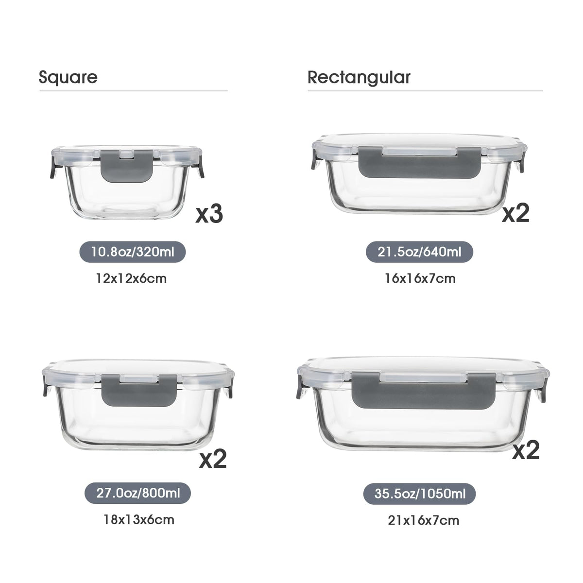 S SALIENT rectangle container showing nesting design for space-saving organization.