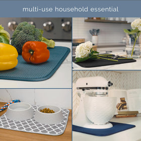 S&T INC dish drying mat is a versatile kitchen helper for drying and organizing.
