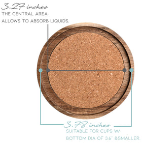 S1EGAN Acacia wood coaster with absorbent center for tidy, moisture-free tables.