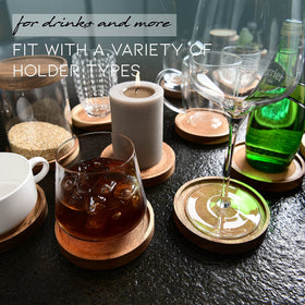 S1EGAN Acacia wood coaster rustic grain adds warm style.