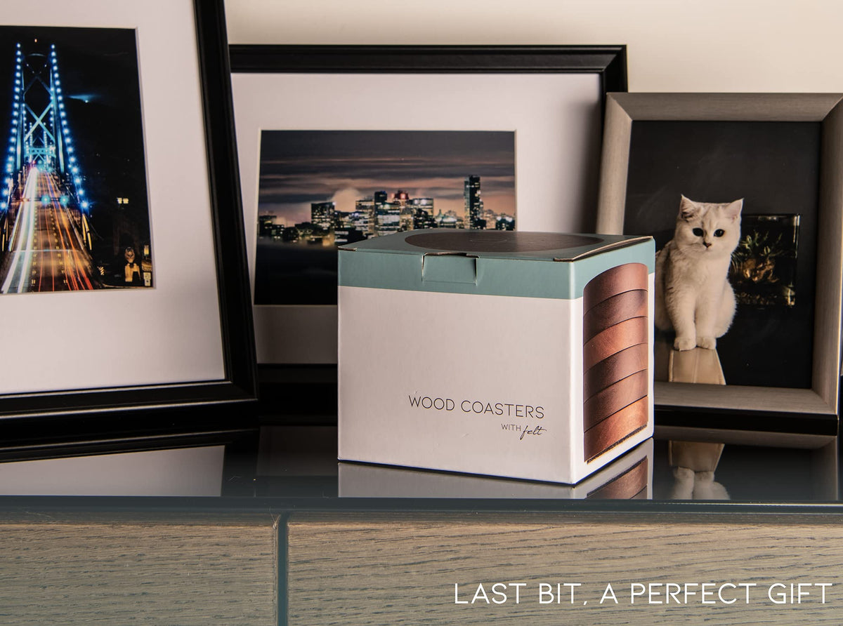 S1EGAN gift pack of wooden coasters adds style to any gathering
