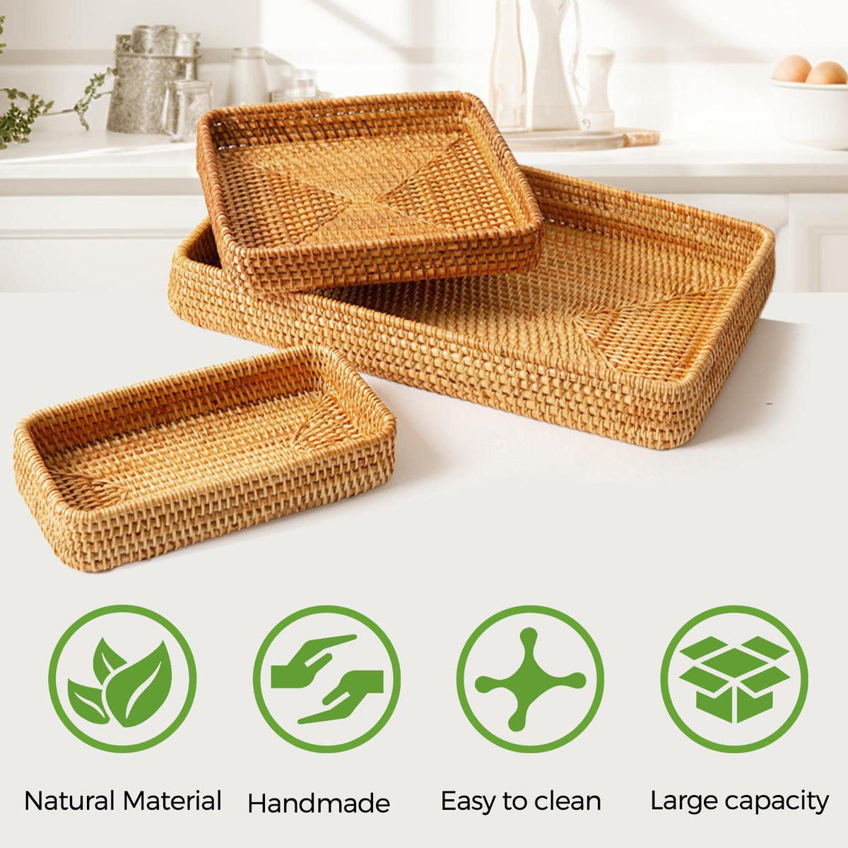 S310 kitchen counter organization with three basket sizes