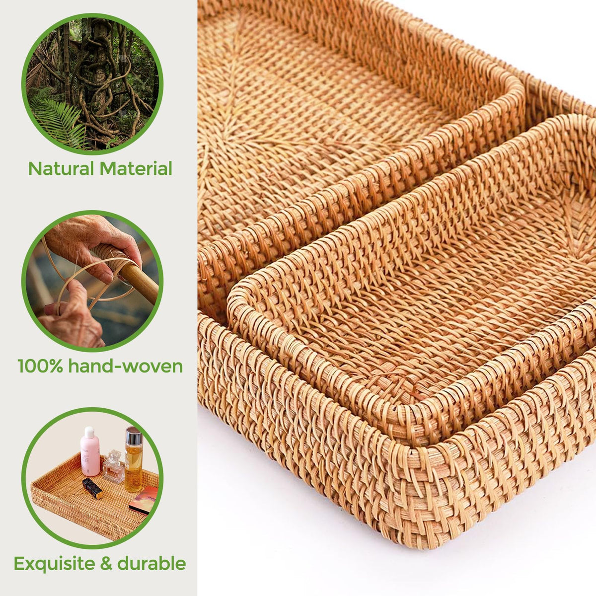 S310 natural woven baskets placed in a living room for warm decor