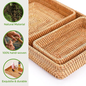 S310 natural woven baskets placed in a living room for warm decor