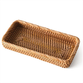 S310 small rattan serving tray, rectangular, ideal for vanity organization