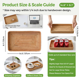 S310 wicker storage basket top view suitable as decorative serving tray.