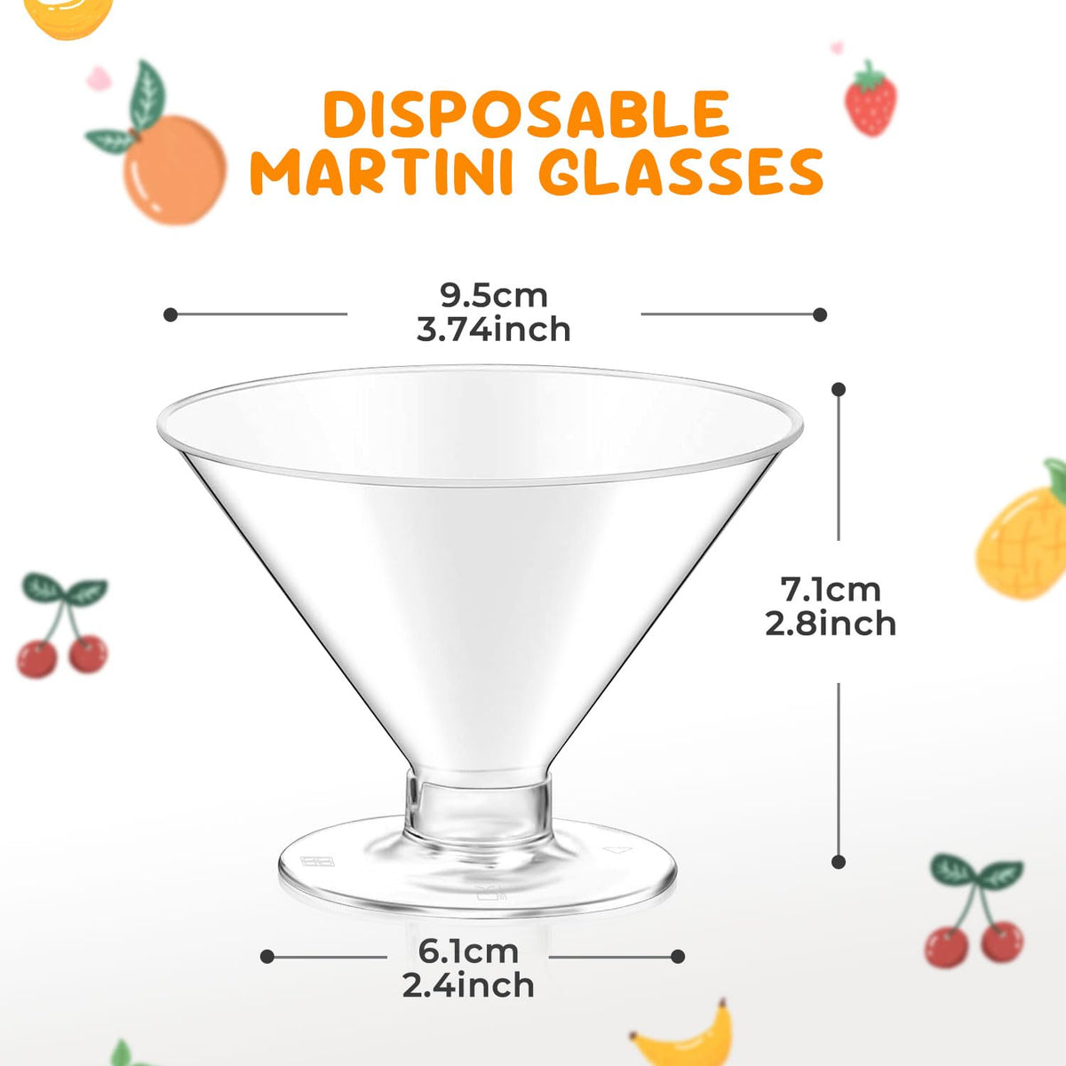 S8686S 5oz martini glasses displayed for wedding receptions.