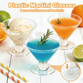 S8686S bulk plastic martini cups for desserts at events.