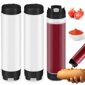 Sabary inverted 16 oz bottle with cap lid enables controlled sauce dispensing.
