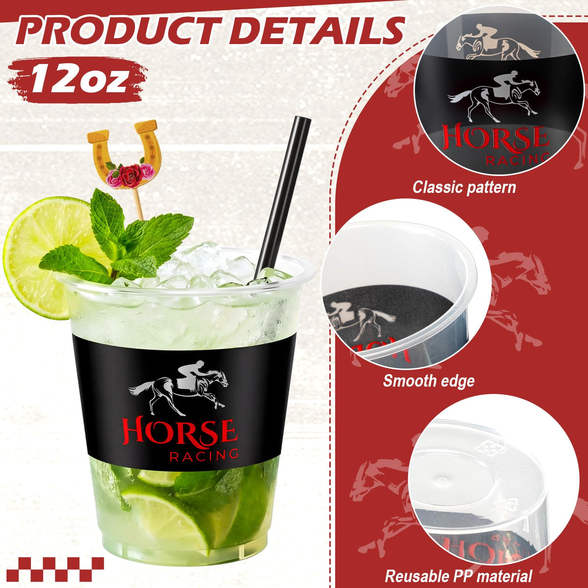 Sabary red and green rose picks brighten appetizers and desserts