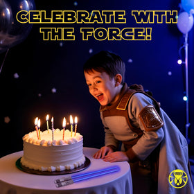 SaberSticks Lightsaber Chopsticks four-pair set for gatherings.