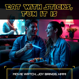 SaberSticks Lightsaber Chopsticks blue glow enhance ramen nights.