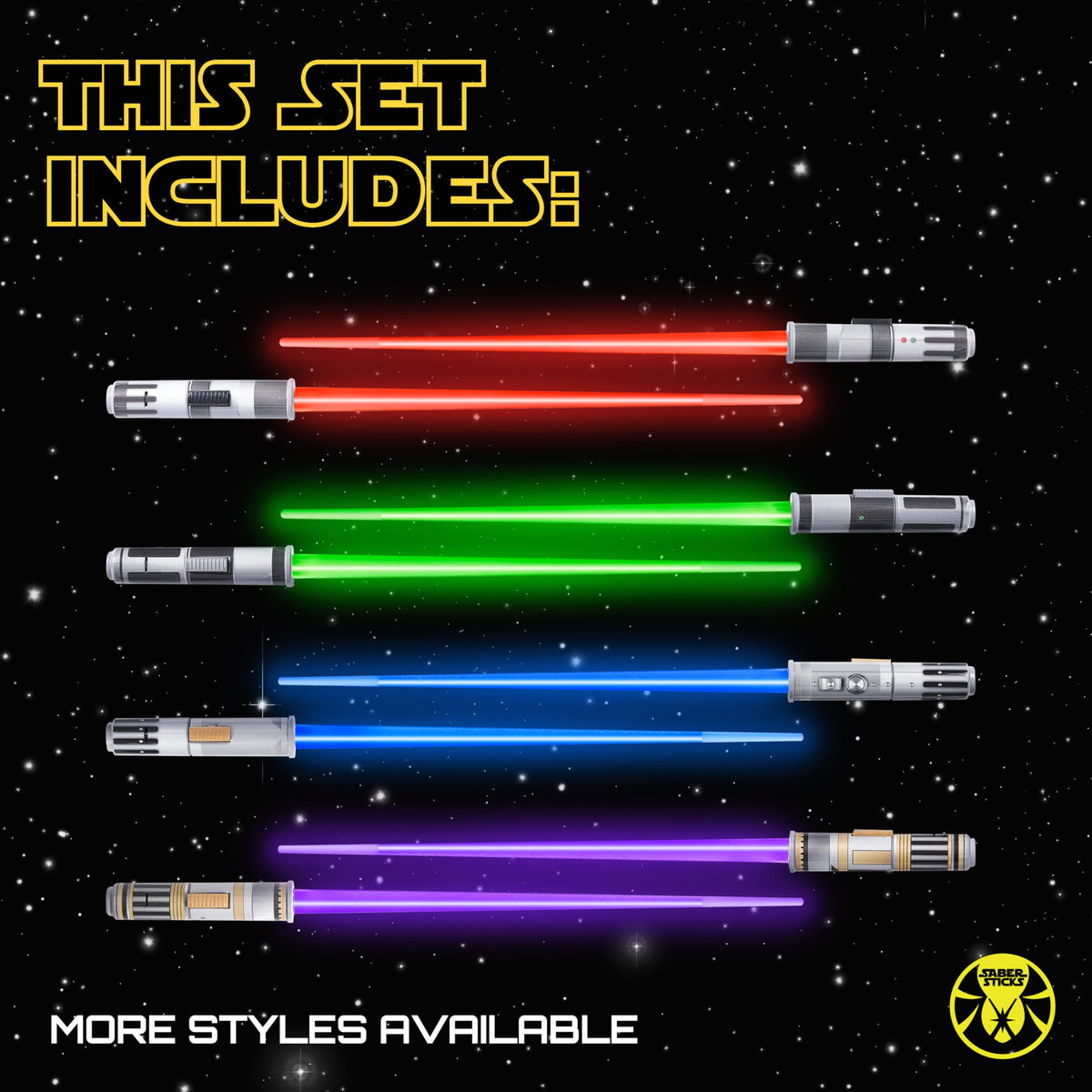 SaberSticks Lightsaber Chopsticks BPA-free ABS for reusable use.