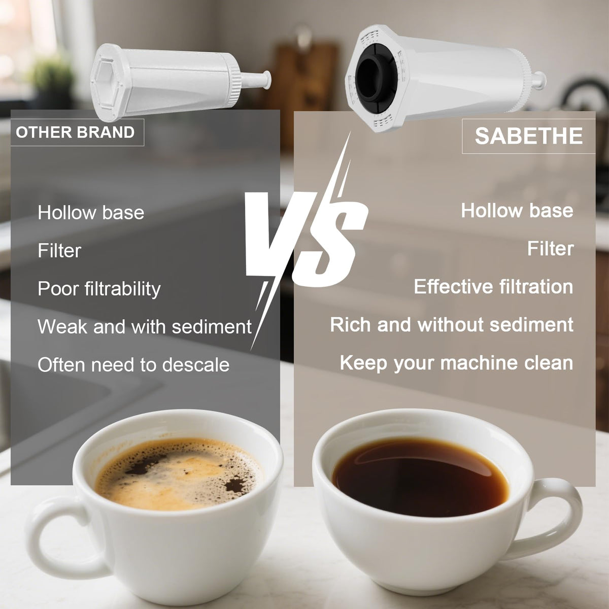 Sabethe filter being rinsed before use to prep for optimal performance.
