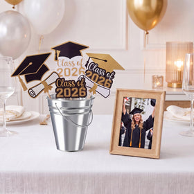 Sadnyy centerpiece setup featuring multipurpose galvanized buckets