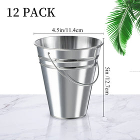 Sadnyy galvanized finish detail bucket highlighting rust resistance for festive centerpieces