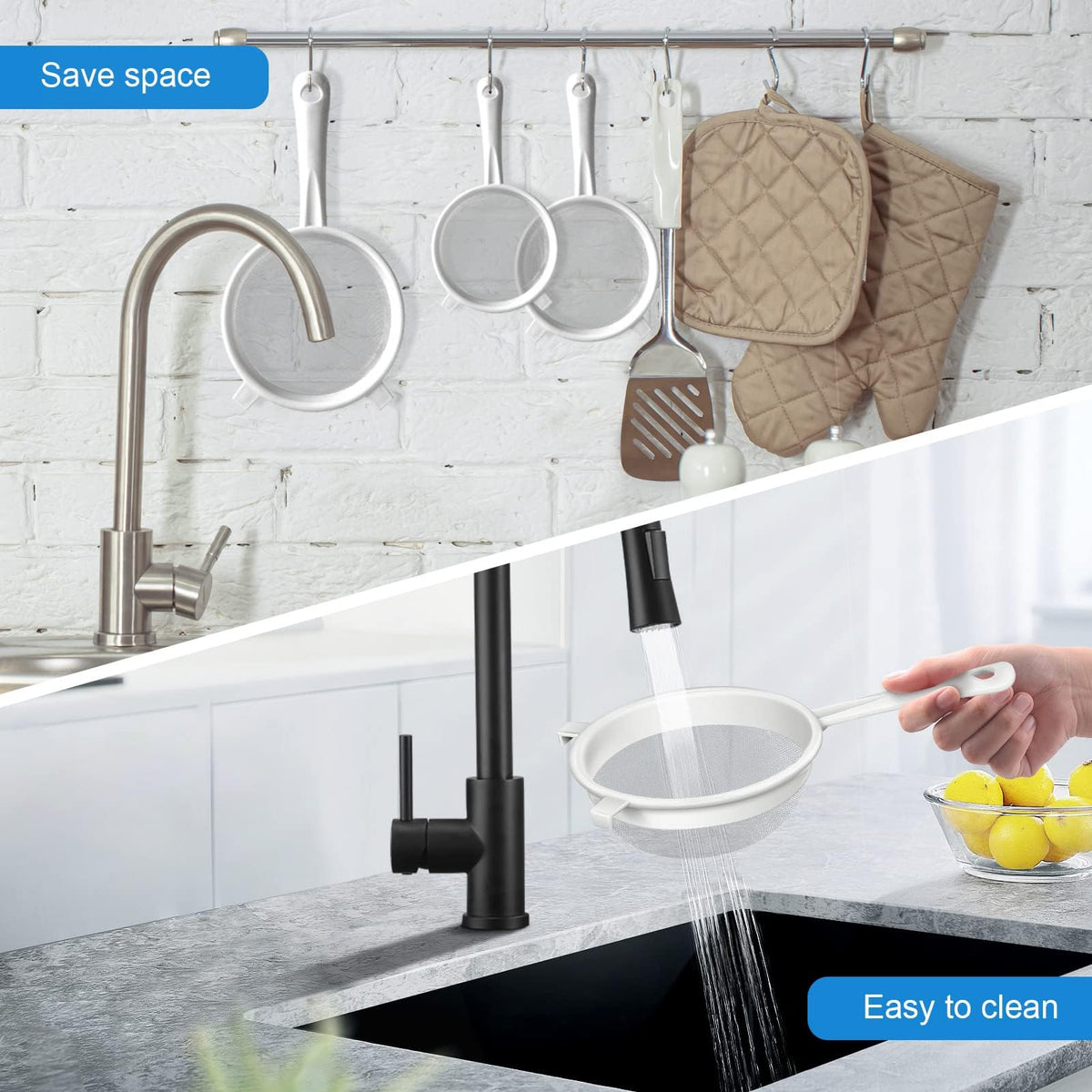 Sadoia wall-hanging hole for space-saving storage.
