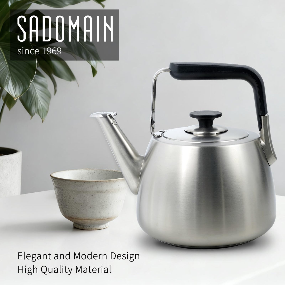 SADOMAIN Tea Kettle shows loud whistle signaling boiling for busy cooks.