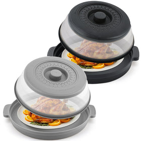 Saebume microwave splatter cover with base plate reducing mess during reheating