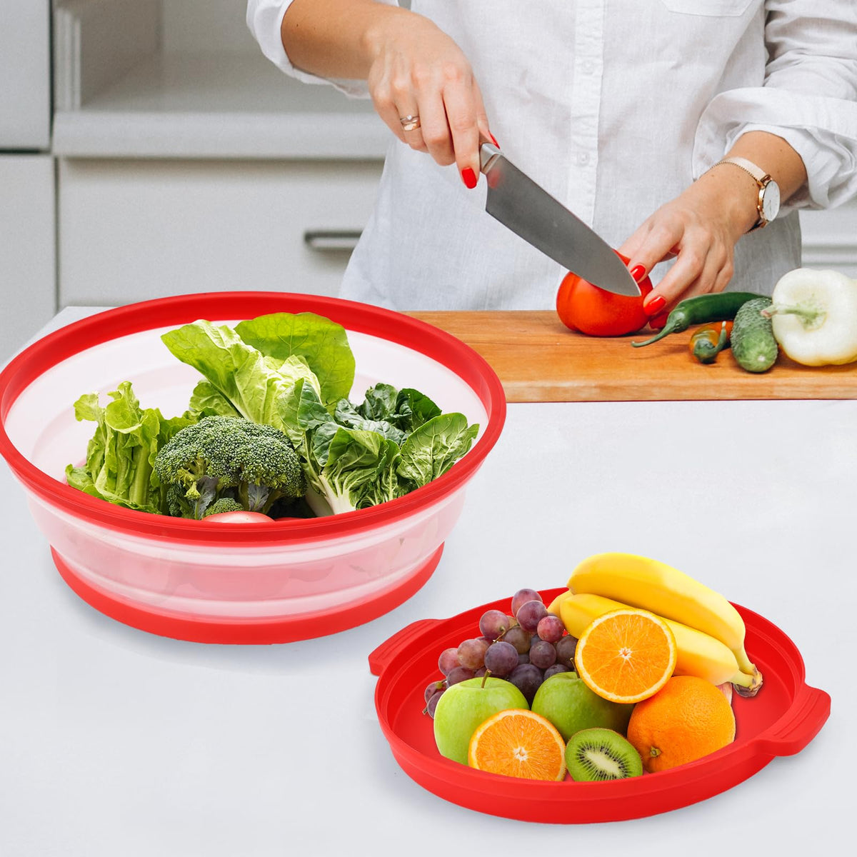 Saebume multi-use lid doubles as a fruit wash and storage solution