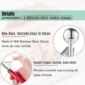 Saebye large-diameter scoop ideal for generous cookie portions.
