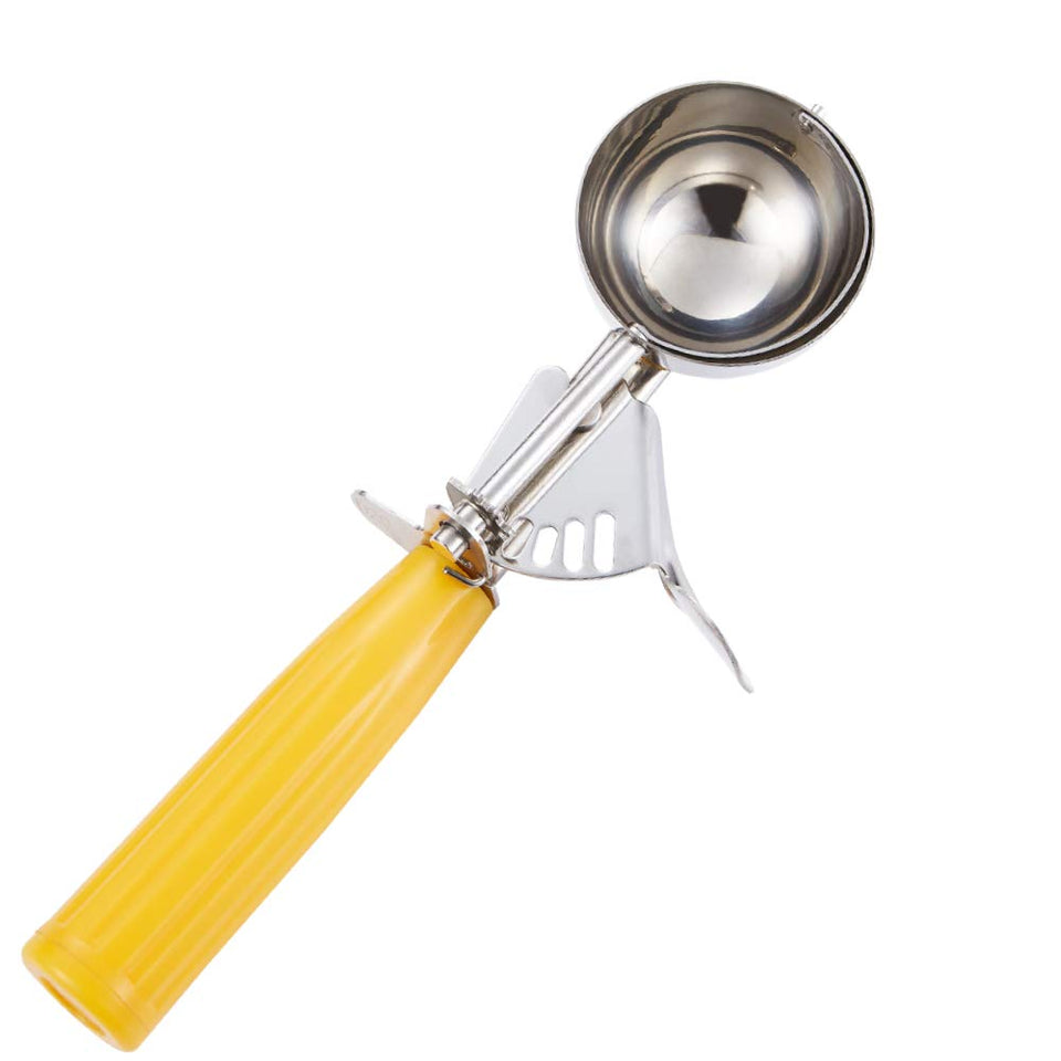 Saebye portion scoop 20 bowl shows durable steel for precise portions.