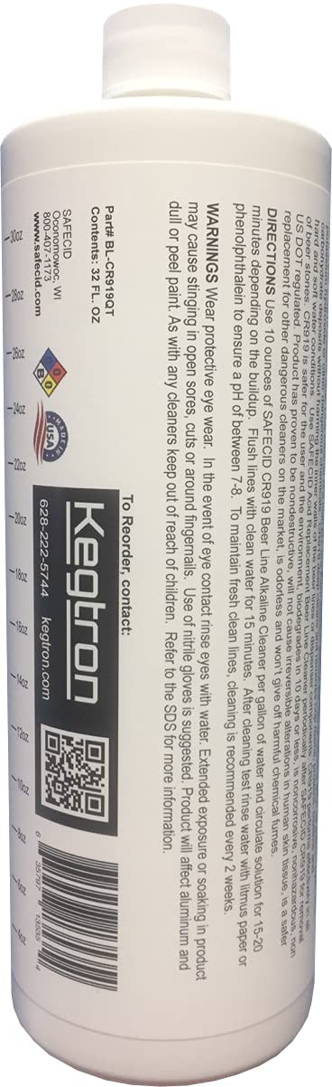 Safecid blue indicator shows complete rinse for clean, flavor-preserving beer lines.