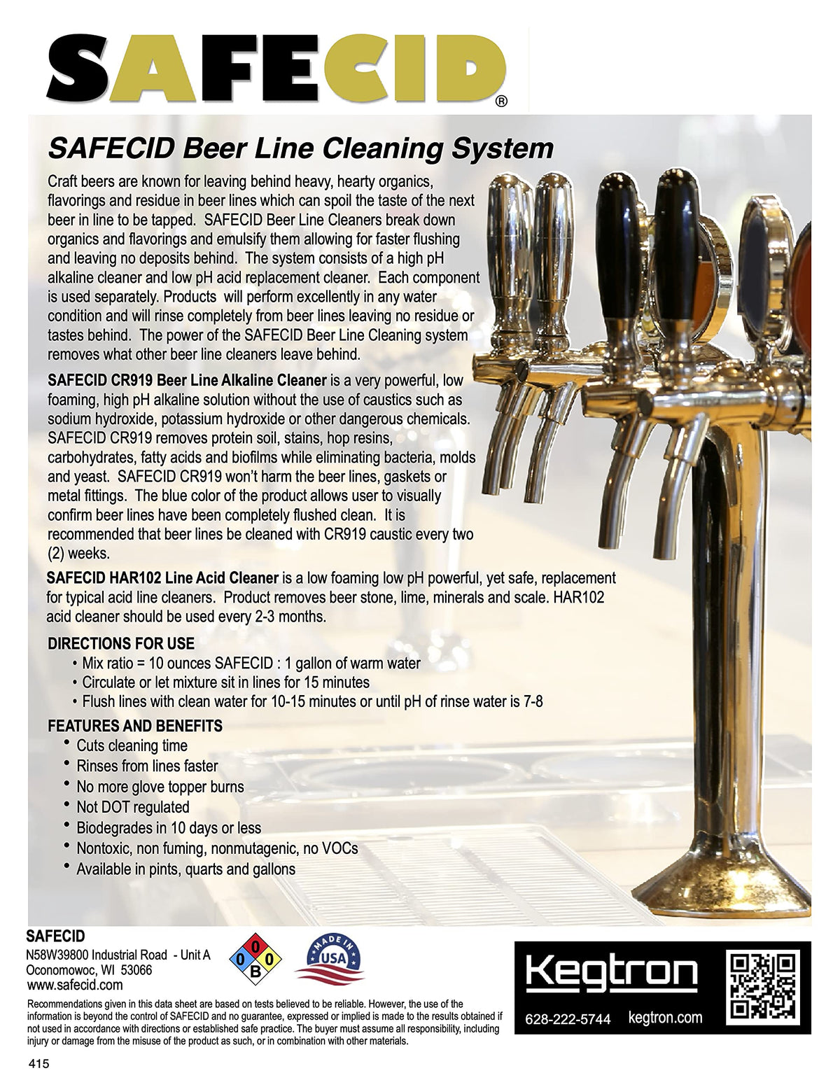 Safecid draft system cleaner image demonstrates equipment protection during maintenance.