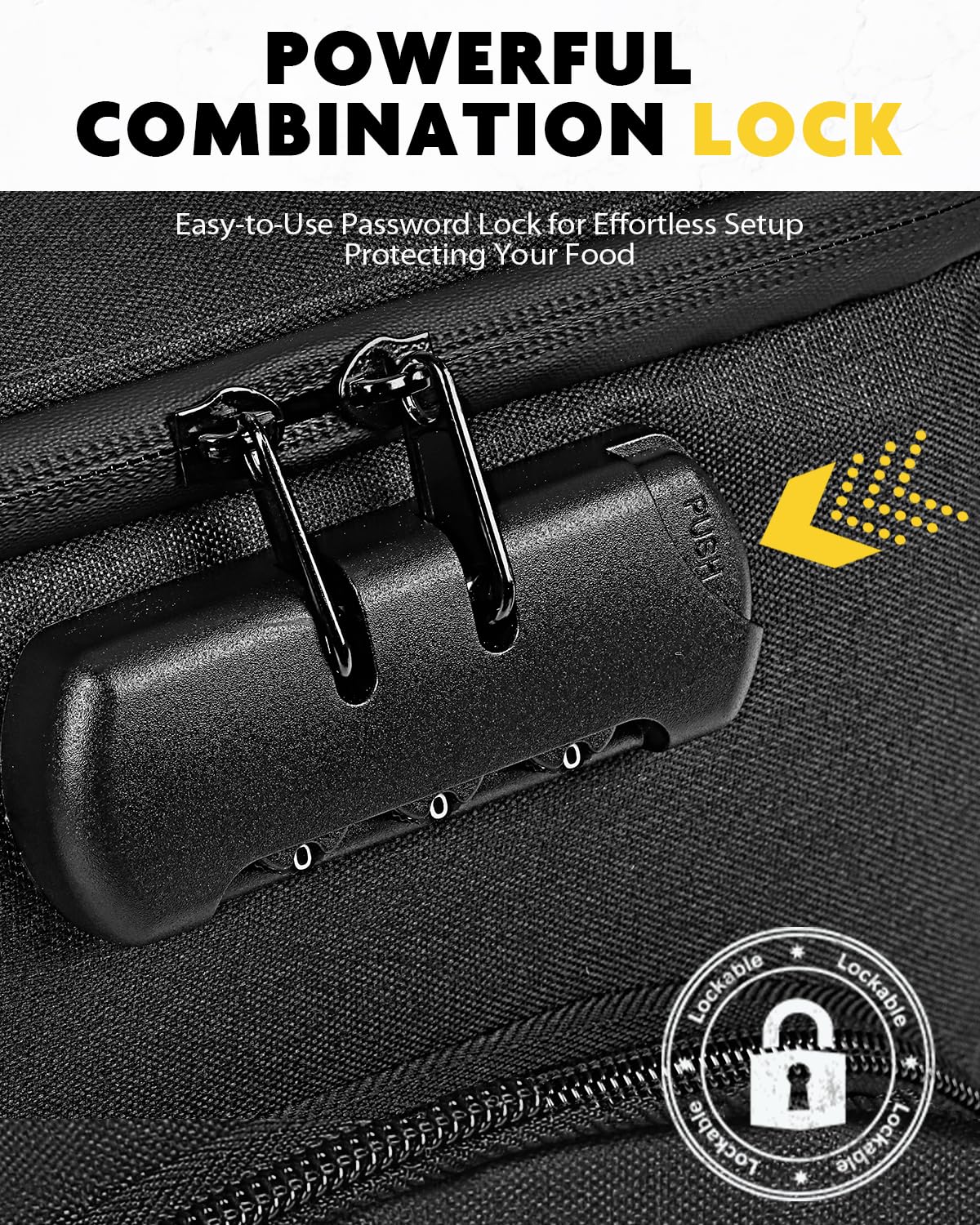SafeDelux side pocket with water bottle or ice packs ready