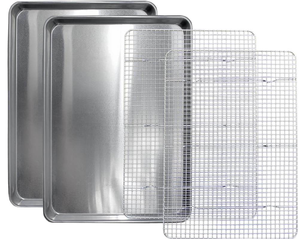 Saffron and Sage cookie sheet and cooling rack set for efficient batch baking