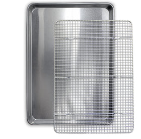 Saffron & Sage cookie sheet top view for even baking and prep ease.