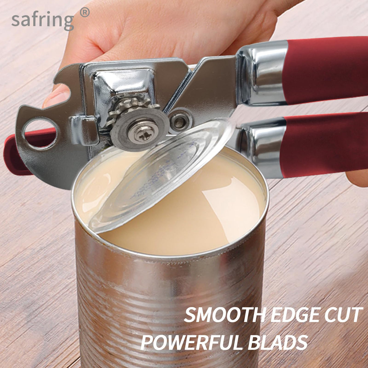Safring built-in bottle opener adds beverage versatility.