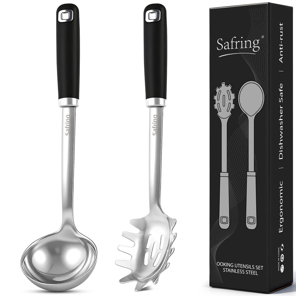 Safring soup ladle in stainless steel for smooth scooping and serving